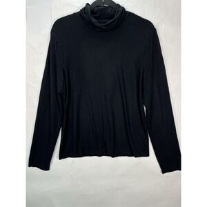 Lauren Ralph Lauren Black Stretch Pullover Long Sleeve Turtle Neck Sz XL Viscose